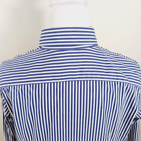 Ralph Lauren Slim Fit Navy & White Pin Stripe Shirt, Cotton , Size 10, Preppy - Picture 10 of 16